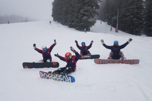 Entrainement de snowboard