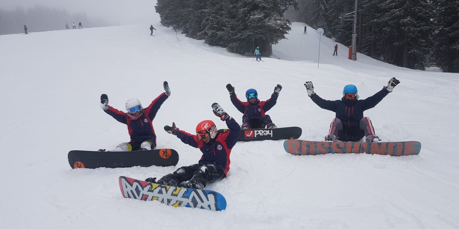 Entrainement de snowboard